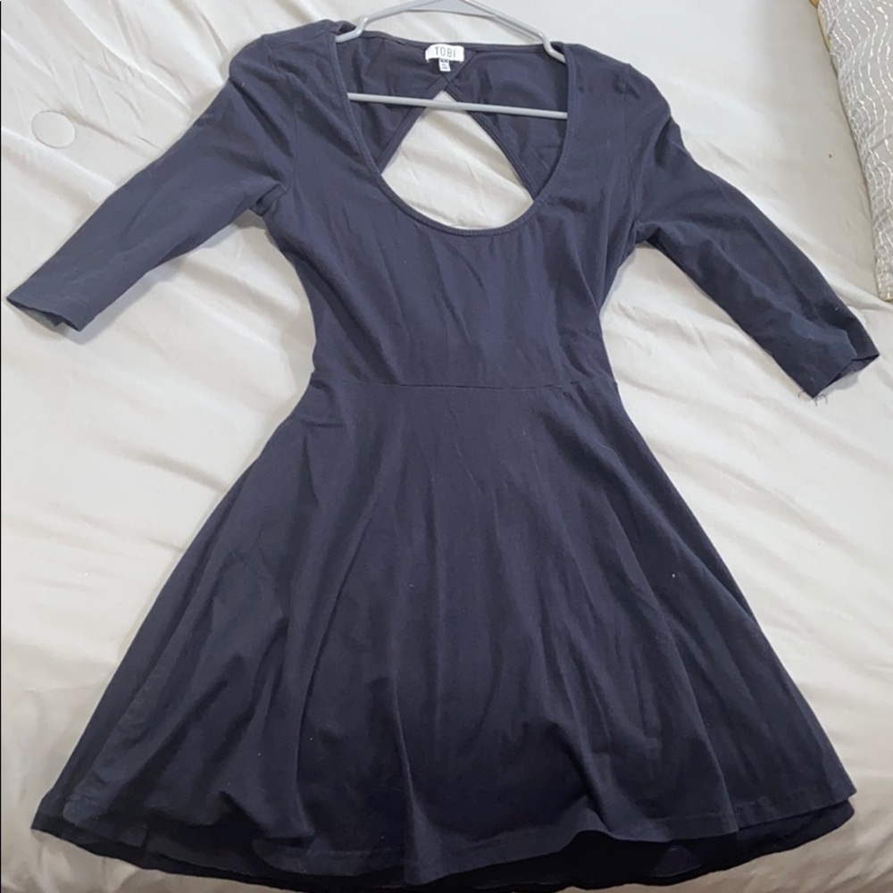 Black open back dress
